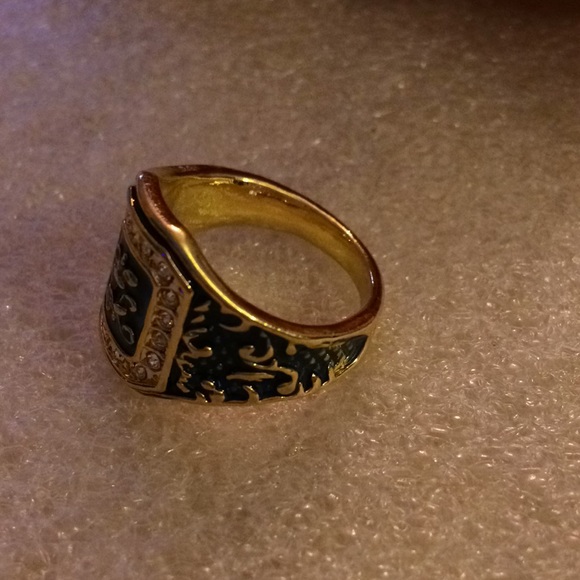 Enamel and cz ring - Picture 3 of 6
